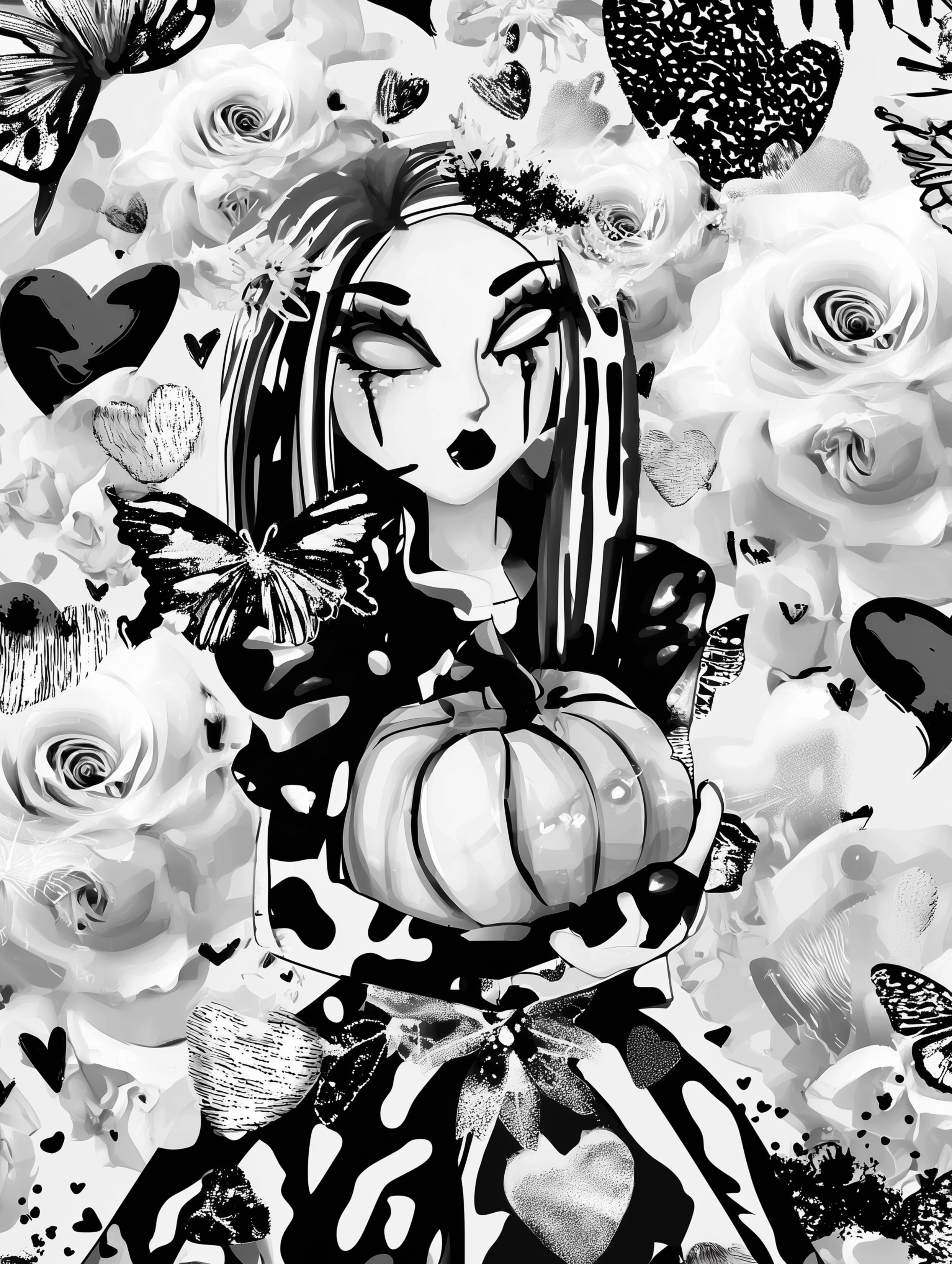 Free printable vampire coloring page for adults featuring a vampire holding a pumpkin
